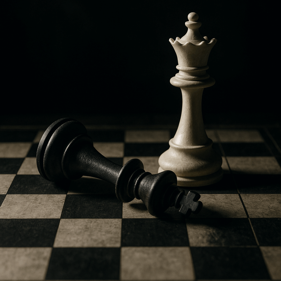 Reina en pie y rey caído, metáfora de prerender