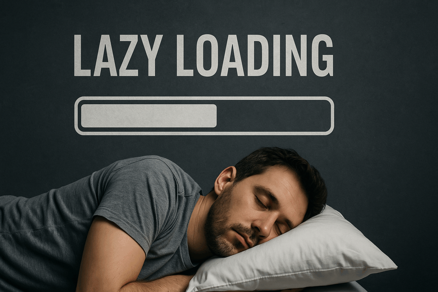 Hombre dormido junto a una barra de carga