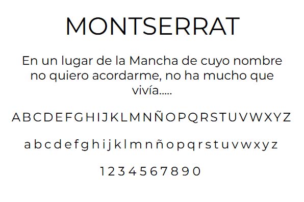 Ejemplo de la tipografía Montserrat
