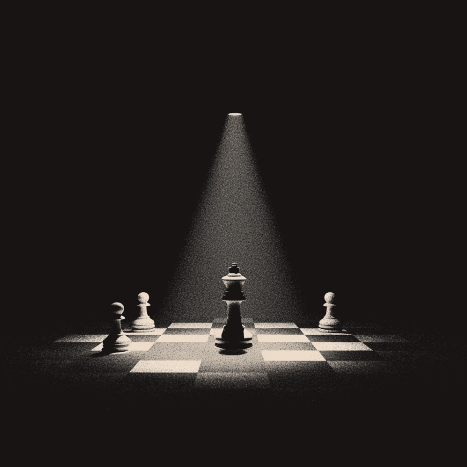 Pieza única de ajedrez iluminada