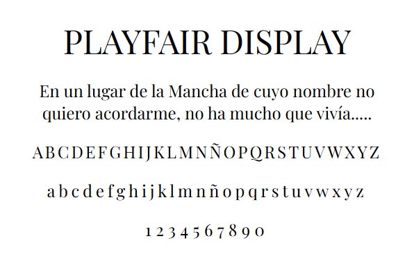 Ejemplo de la tipografía Playfair Display