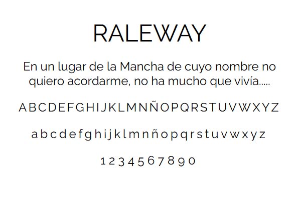 Ejemplo de la tipografía Raleway